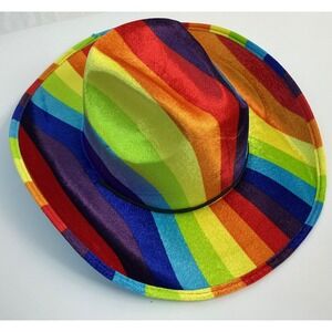 Rainbow Cowboy Hat Costume Accessory Adult Western Pride Party Headwear